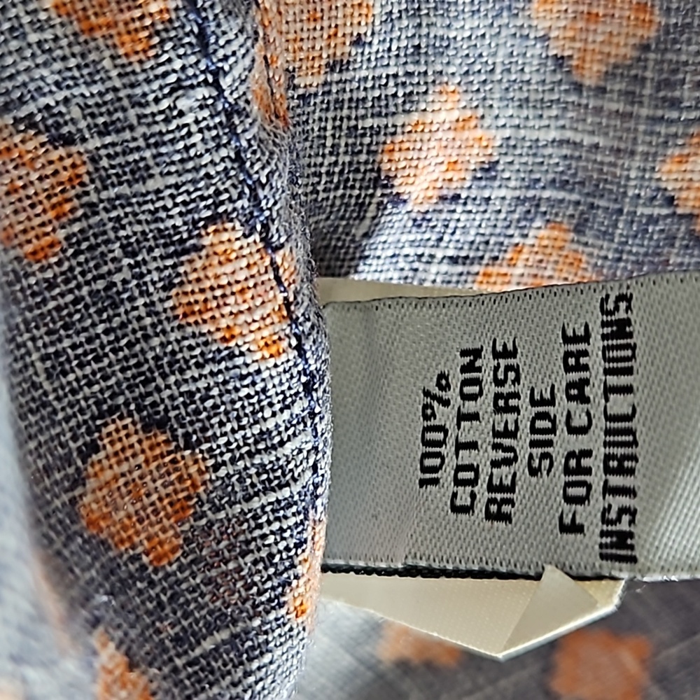 Ann Mashburn blue/orange diamond print collared top-XS - Picture 7 of 9